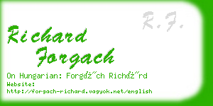 richard forgach business card